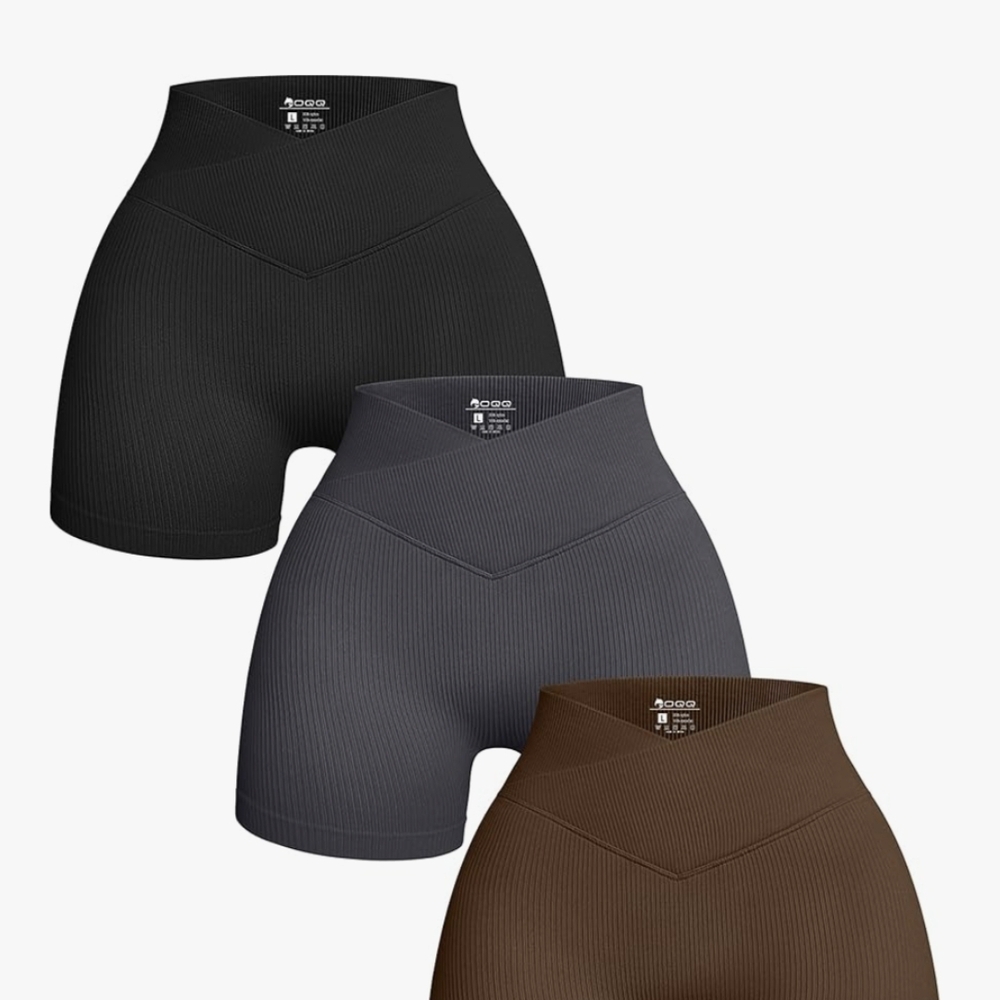 Seamless High-Waisted Women Shorts - Black, Gray, Brown